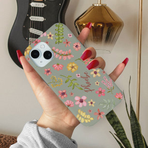 Coque Case-Mate iPhone Fleurs roses Floral Botanical Feminine Nom de la f