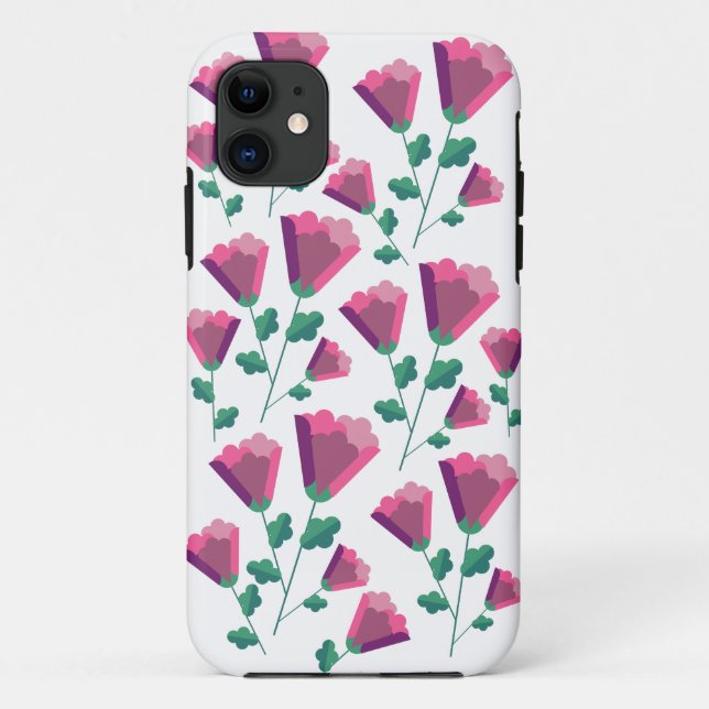 Coques Case-Mate iPhone Fleurs roses géométriques Abstraites (Dos)