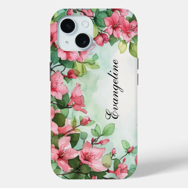 Coques Case-Mate iPhone Fleurs roses Mariage de verdure (Verso)