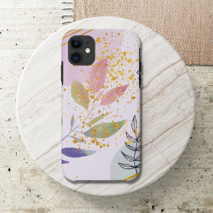 Case-Mate iPhone Case Fleurs roses modernes aquarelle avec paillettes de