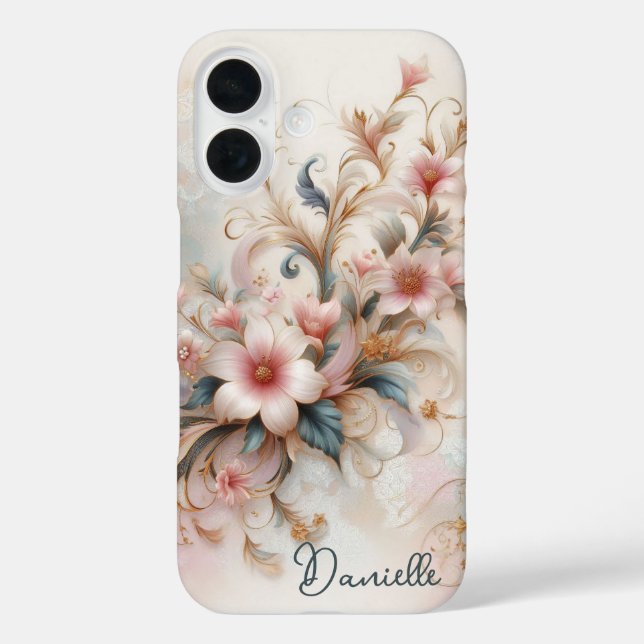 Coques Case-Mate iPhone Fleurs roses personnalisées (Verso)