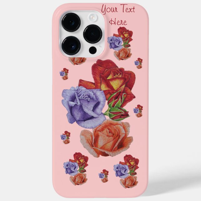 Coques Case-Mate iPhone fleurs roses rouges et bourgeons roses fleurs flor (Verso)