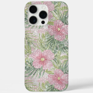 Coque iPhone 16 Pro Max Fleurs roses tropicales