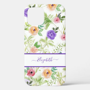 Case-Mate iPhone Case Fleurs roses violettes blanches personnalisées
