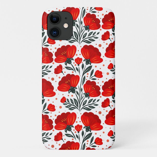 Coques Case-Mate iPhone Fleurs rouges (Dos)