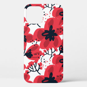 Case-Mate iPhone Case Fleurs rouges Abstraites dessinées à la main sans