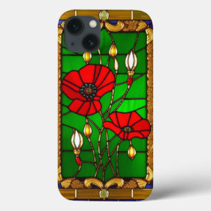 Case-Mate iPhone Case Fleurs rouges en verre coloré élégant
