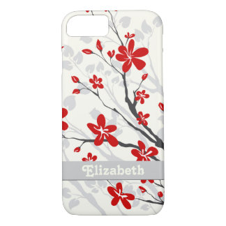 Coque iPhone 8/7 Fleurs rouges Magnolia couture