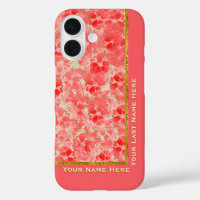 Fleurs rouges pastel sur la crème - Personnalisé