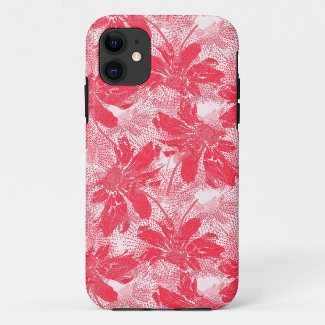 Coques Case-Mate iPhone Fleurs rouges sur blanc. (Dos)