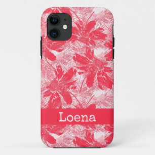 Case-Mate iPhone Case Fleurs rouges sur blanc.