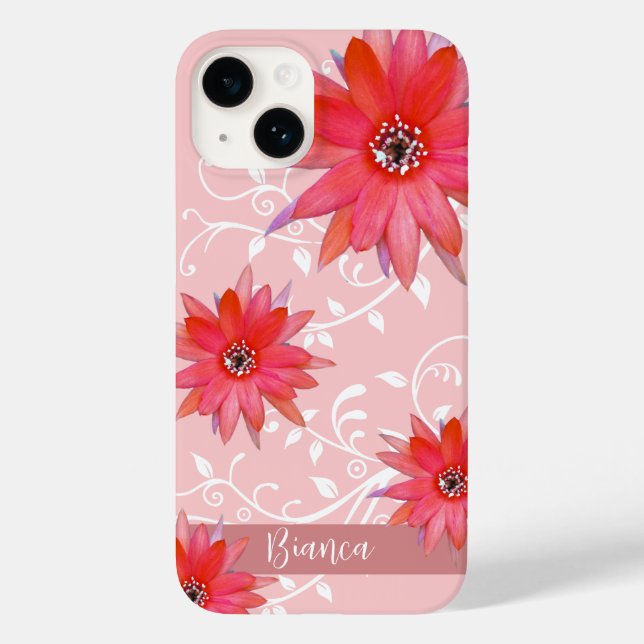 Coques Case-Mate iPhone Fleurs rouges Whimsical Feuilles Tourbillonnant Aj (Verso)