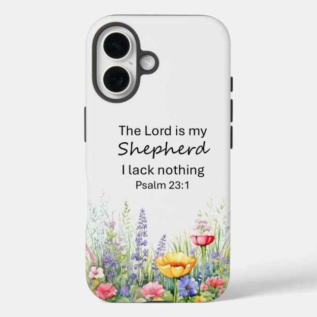 Coques Case-Mate iPhone Fleurs sauvages à l'aquarelle, verset biblique Psa (Verso)