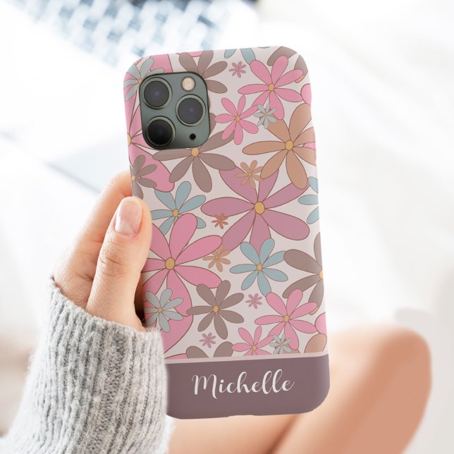 Coques Case-Mate iPhone Fleurs sauvages Daisy Personnalisé avec le nom Flo (Créateur téléchargé)