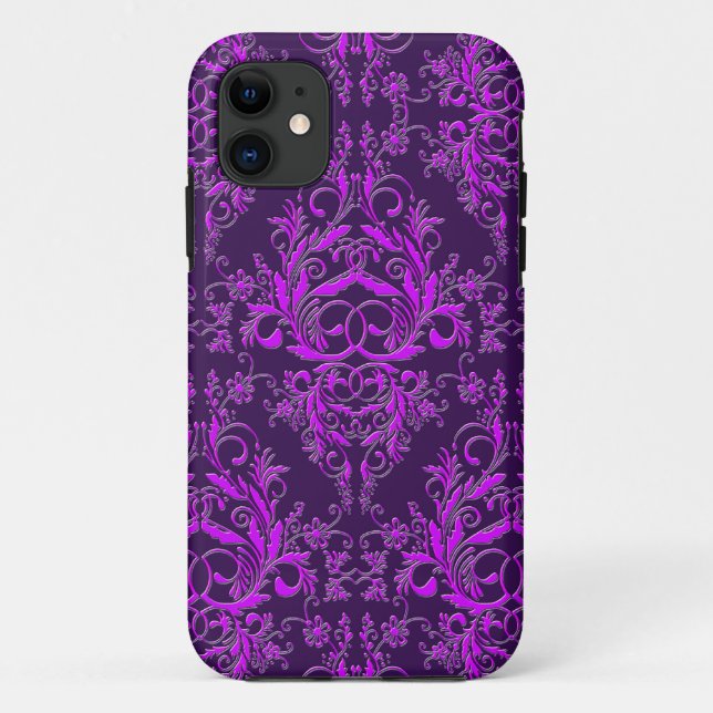 Coques Case-Mate iPhone Fleurs sauvages de damassé, métal de relief dans (Dos)