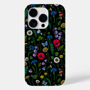 Coque Case-Mate iPhone Fleurs sauvages en noir