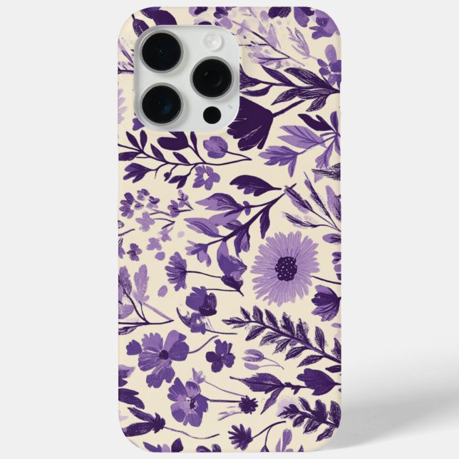 Coques Case-Mate iPhone Fleurs sauvages en nuances de violet 💜 (Verso)