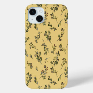 Coque Case-Mate iPhone Fleurs sauvages florales jetées sur fond jaune jon