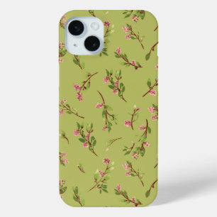 Coque Case-Mate iPhone Fleurs sauvages florales jetées sur fond vert char