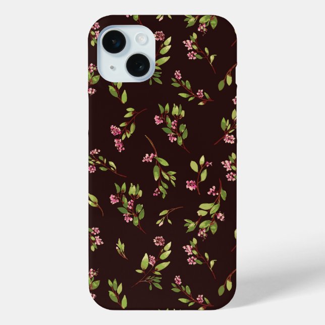 Coques Case-Mate iPhone Fleurs sauvages floraux jetés sur Brown de chocola (Verso)