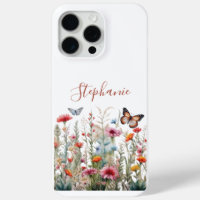 Fleurs sauvages Monogram Papillons Cadeau Bohème p