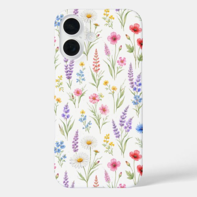 Coques Case-Mate iPhone Fleurs sauvages pastel lavande rose (Verso)