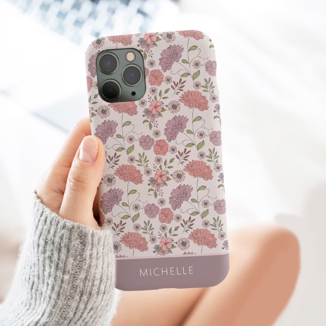 Coques Case-Mate iPhone Fleurs sauvages Personnalisées avec le nom Floral (Créateur téléchargé)