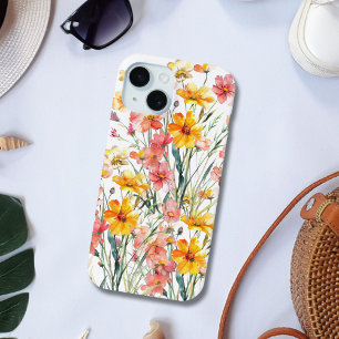 Coque Case-Mate iPhone Fleurs sauvages roses jaunes Floral iPhone 15 14 1