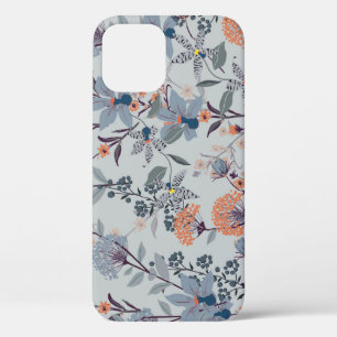 Case-Mate iPhone Case Fleurs sauvages sur bleu, motif botanique.