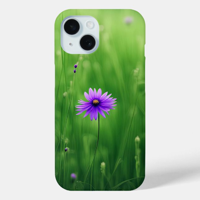 Coques Case-Mate iPhone Fleurs sauvages Violets En Terrain Vert (Verso)