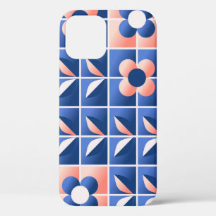 Case-Mate iPhone Case Fleurs stylisées rétro : motif en mosaïque.