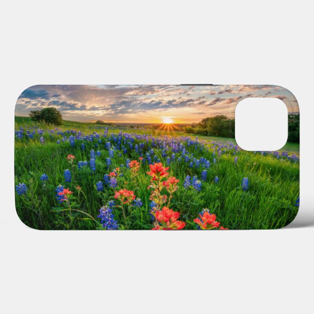 Coques Case-Mate iPhone Fleurs | Texas Bluebonnets & Indian Paintbrush (Verso (horizontal))