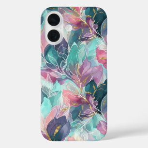 Coque Pour iPhone 16 Fleurs Tons de Bijoux