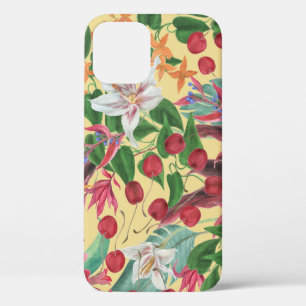 Case-Mate iPhone Case Fleurs tropicales Cerise : Aquarelle Patte transpa