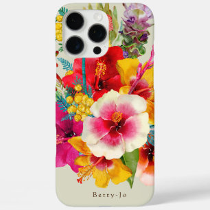 Coque iPhone 16 Pro Max Fleurs tropicales chaudes