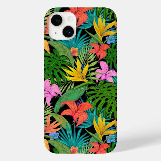 Coques Case-Mate iPhone Fleurs tropicales colorées (Verso)