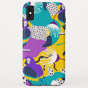 Case-Mate iPhone Case Fleurs tropicales colorées et collages d'oiseaux