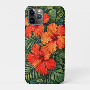 Case-Mate iPhone Case Fleurs tropicales de jungle d'hibiscus orange luxu