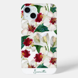 Coque Case-Mate iPhone Fleurs tropicales estivales rouges et blanches per