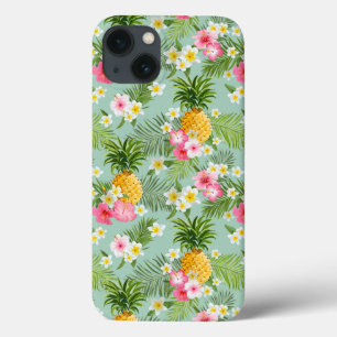 iPhone 13 Coque Fleurs tropicales et ananas