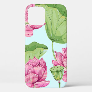 Case-Mate iPhone Case Fleurs tropicales, feuilles, lotus roses, nénuphar