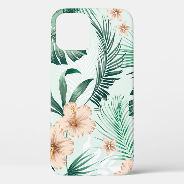 Coques Case-Mate iPhone Fleurs tropicales, motif feuillage luxuriant. (Verso)