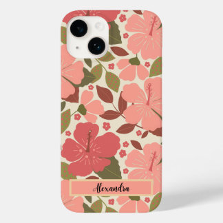Coque Case-Mate iPhone Fleurs tropicales roses Coque-Mate personnalisées 