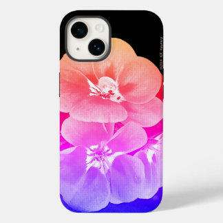 Coque Case-Mate iPhone Fleurs tropicales stylisées arc-en-ciel