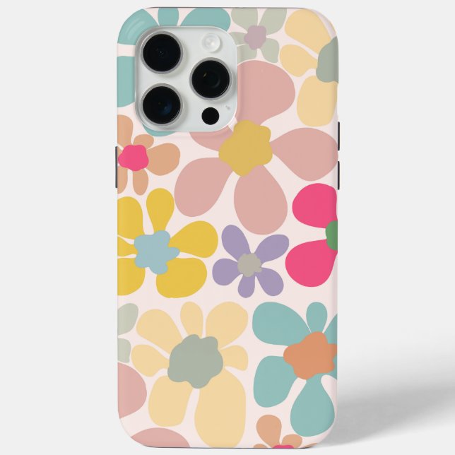 Coques Case-Mate iPhone Fleurs Vagues Pastel Retro (Verso)