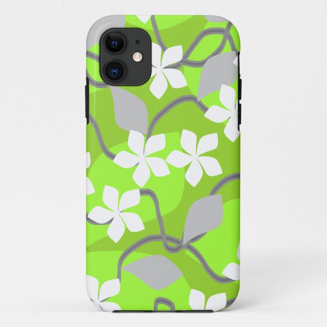Coques Case-Mate iPhone Fleurs vertes et blanches. Modèle floral (Dos)