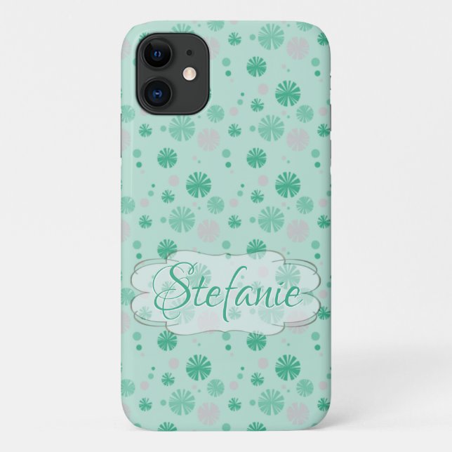 Coques Case-Mate iPhone Fleurs vertes rétro (Dos)