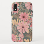 Case-Mate iPhone Case Fleurs vertes rose Sage Laisser Motif Aquarelle<br><div class="desc">Cette motif élégante et féminine est parfaite pour une femme design et branchée. Il présente des fleurs de corail rose, rose moyen, marron, jaune doré et vert de forêt peintes à la main, ainsi que des feuilles sur un arrière - plan vert sauge. C'est le pays, joli, mignon, unique, artistique...</div>