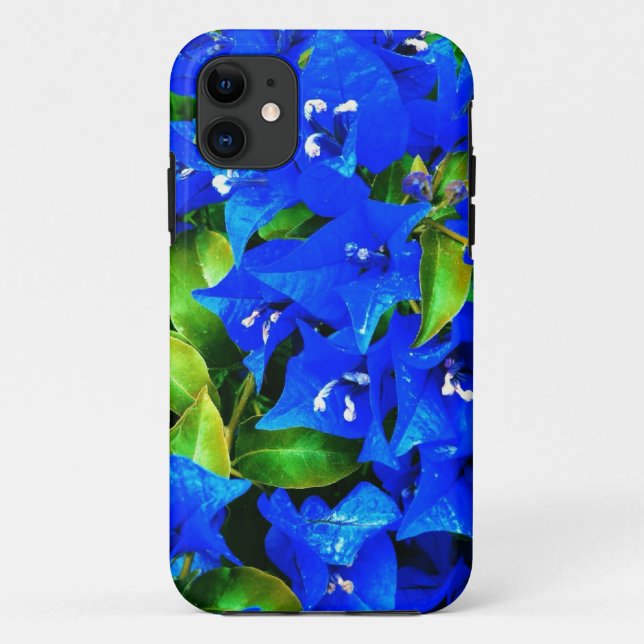 Coques Case-Mate iPhone Fleurs vibrantes de bougainvillée bleue (Dos)