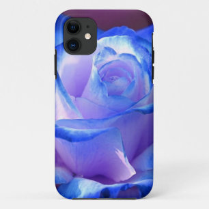 Coque iPhone 11 fleurs vignes pétales fleurs roses fleurs bleu amo
